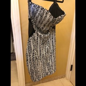 BEBE black and white sequins bodycon dress